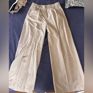 the harlow wide leg pant in drapey twill women’s size 10 tan